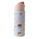 32oz Exclusive Picnic Prep FreeSip Insulated Stainless Steel Water Bottle for Sports and Travel, BPA-Free