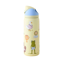 32 oz Exclusive Print Party Animals FreeSip Insulated Stainless Steel Water Bottle for Sports and Travel, BPA-Free