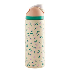32oz Exclusive Tea Time Rosebud FreeSip Insulated Stainless Steel Water Bottle for Sports and Travel, BPA-Free