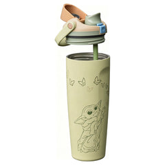 StarWars FreeSip Sway Insulated Stainless Steel Water Bottle, Made for Travel, School, and Sports, 30oz, BPA Free, Leak Proof, GroGu