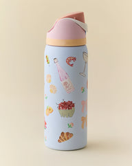 32oz Exclusive Picnic Prep FreeSip Insulated Stainless Steel Water Bottle for Sports and Travel, BPA-Free