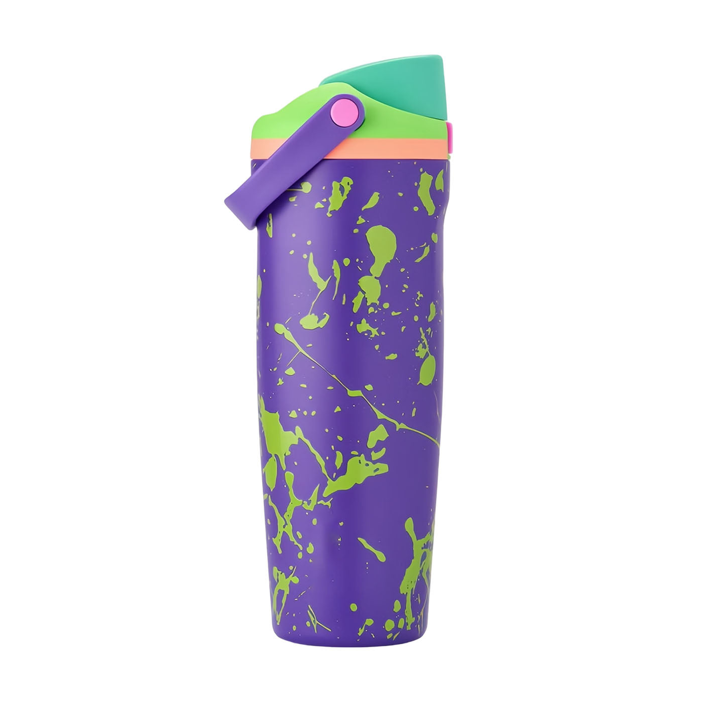 30oz Birthday Bash Neon Party FreeSip Sway Insulated Stainless Steel Water Bottle for Sports and Travel, BPA-Free