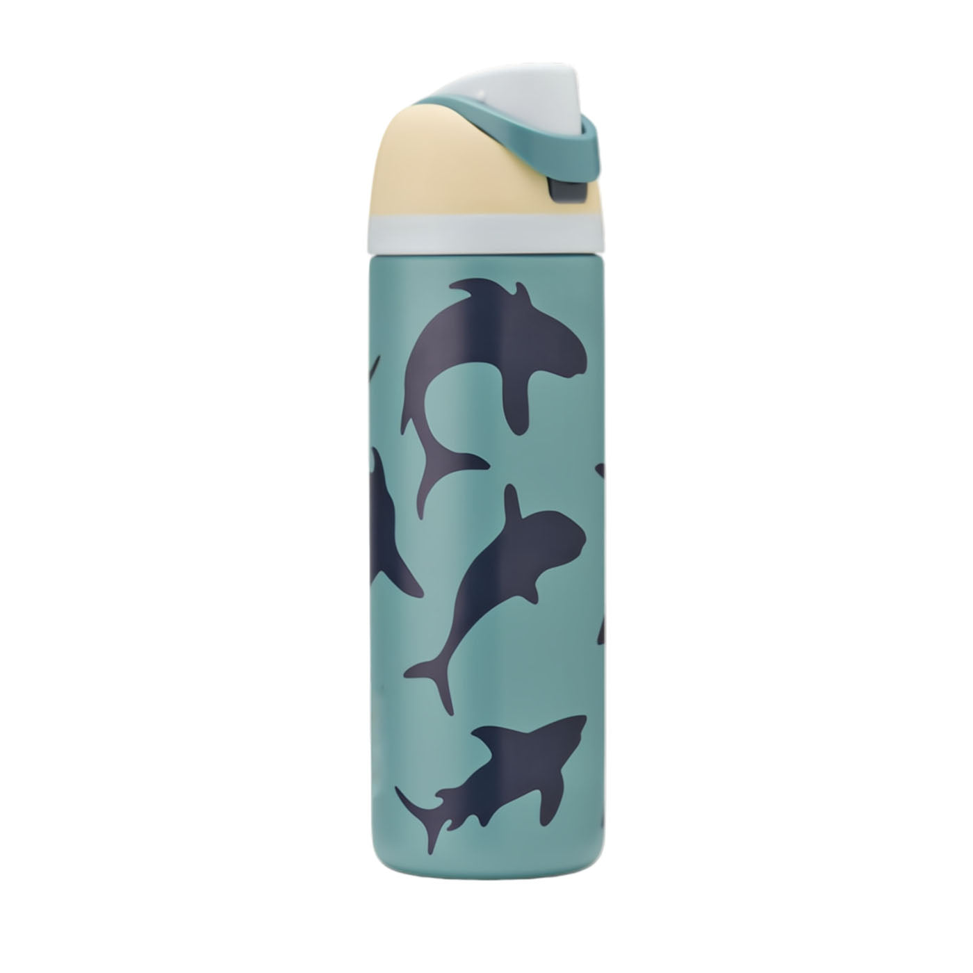 32oz FreeSip Color Drop Fin Frenzy Stainless Steel Water Bottle New, Dolphin Pattern Tumbler Drinkware