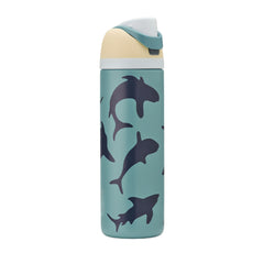 32oz FreeSip Color Drop Fin Frenzy Stainless Steel Water Bottle New, Dolphin Pattern Tumbler Drinkware
