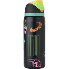 32oz All Systems Glow BRAND NEW GLOWS IN THE DARK FreeSip Insulated Stainless Steel Water Bottle for Sports and Travel, BPA-Free