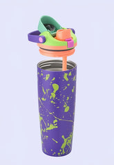 30oz Birthday Bash Neon Party FreeSip Sway Insulated Stainless Steel Water Bottle for Sports and Travel, BPA-Free