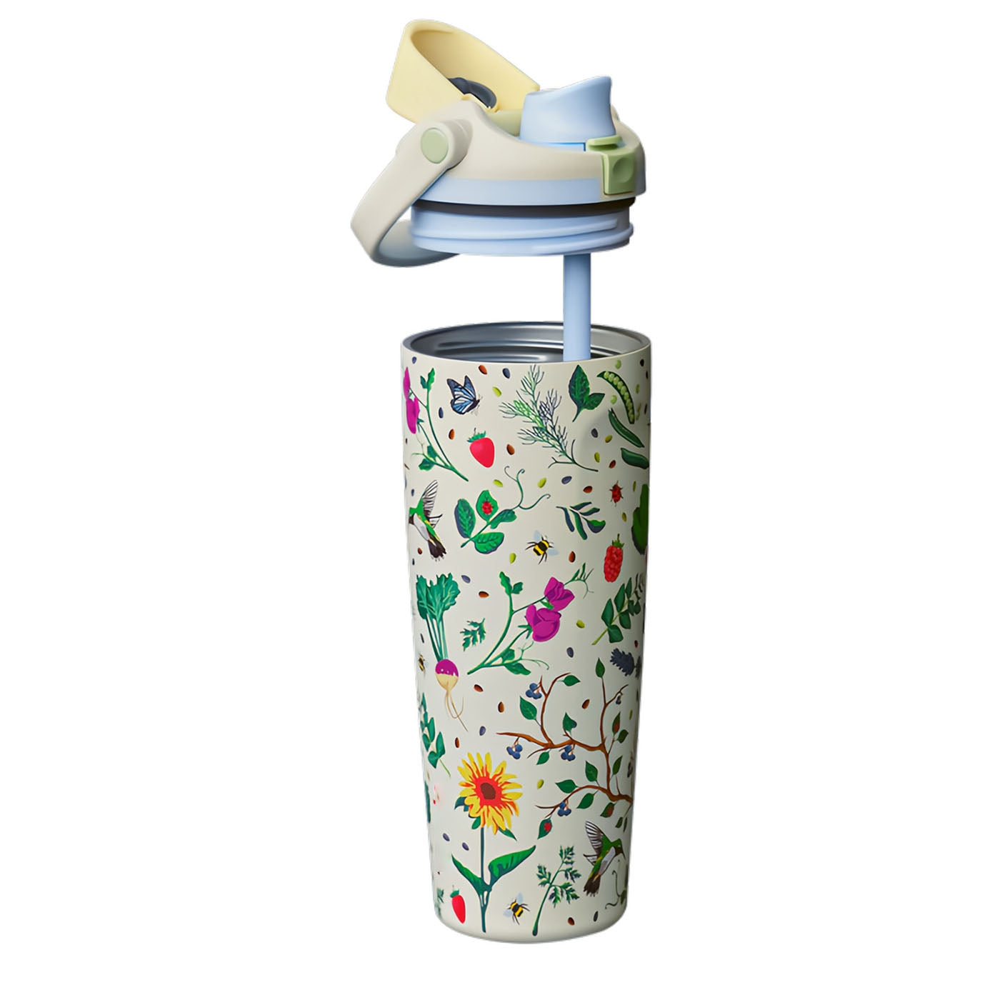 30oz Mother's Day Garden FreeSip Sway Insulated Stainless Steel Water Bottle for Sports and Travel, BPA-Free