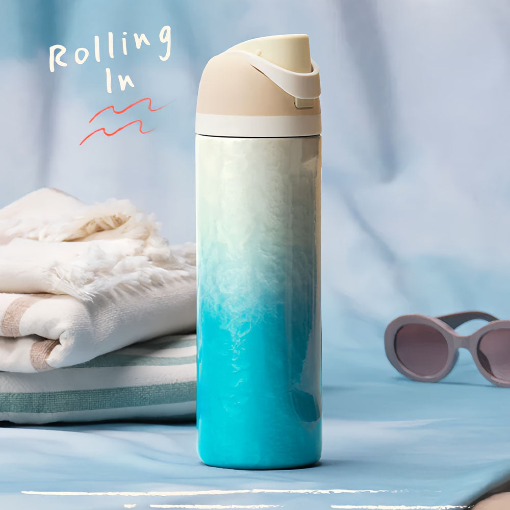 32oz Rolling In Beach FreeSip Insulated Stainless Steel Water Bottle for Sports and Travel, BPA-Free