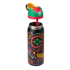 32oz Sugar Skull FreeSip Insulated Stainless Steel Water Bottle for Sports and Travel, BPA-Free
