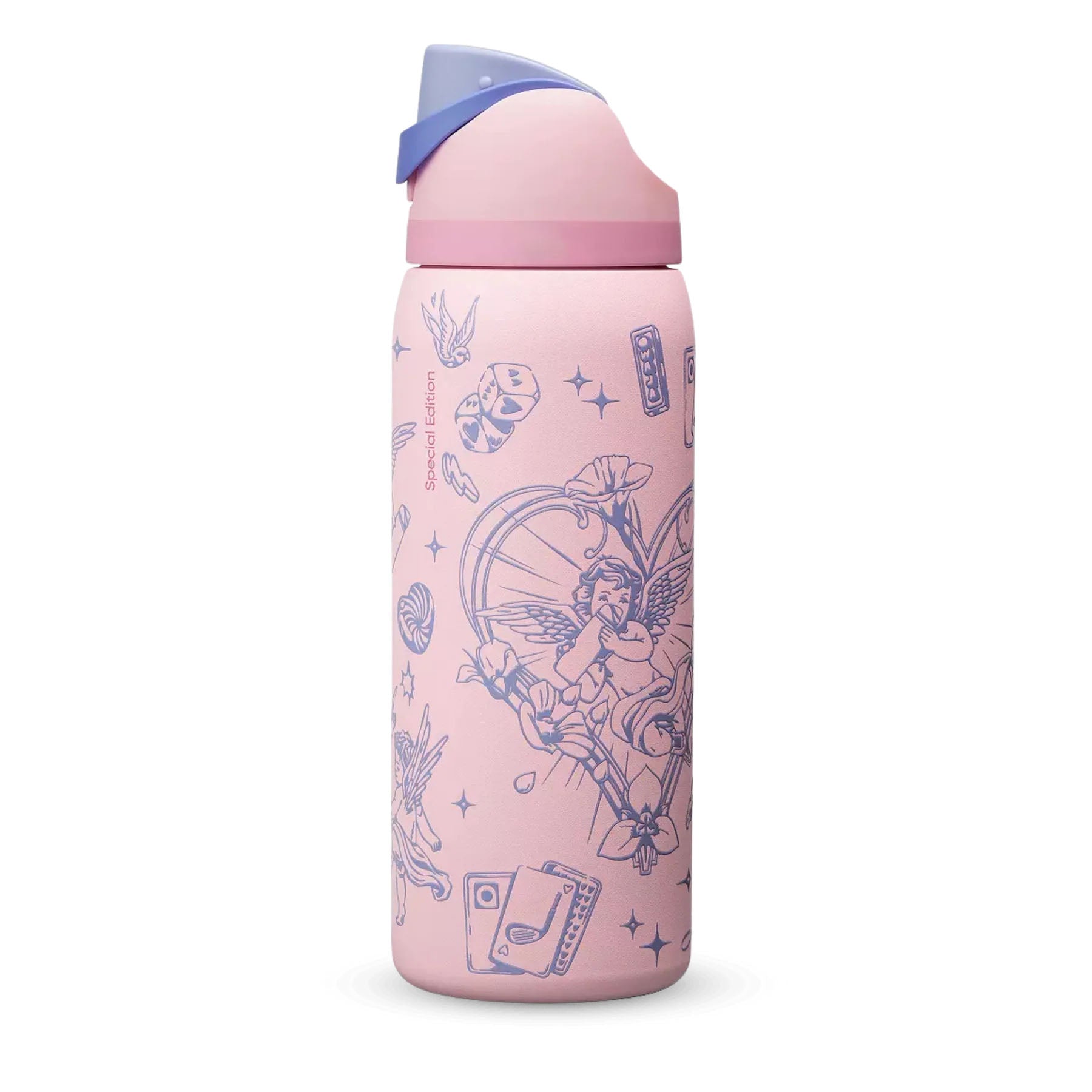 32 oz Valentines Shot To The Heart FreeSip Insulated Stainless Steel Water Bottle for Sports and Travel, BPA-Free
