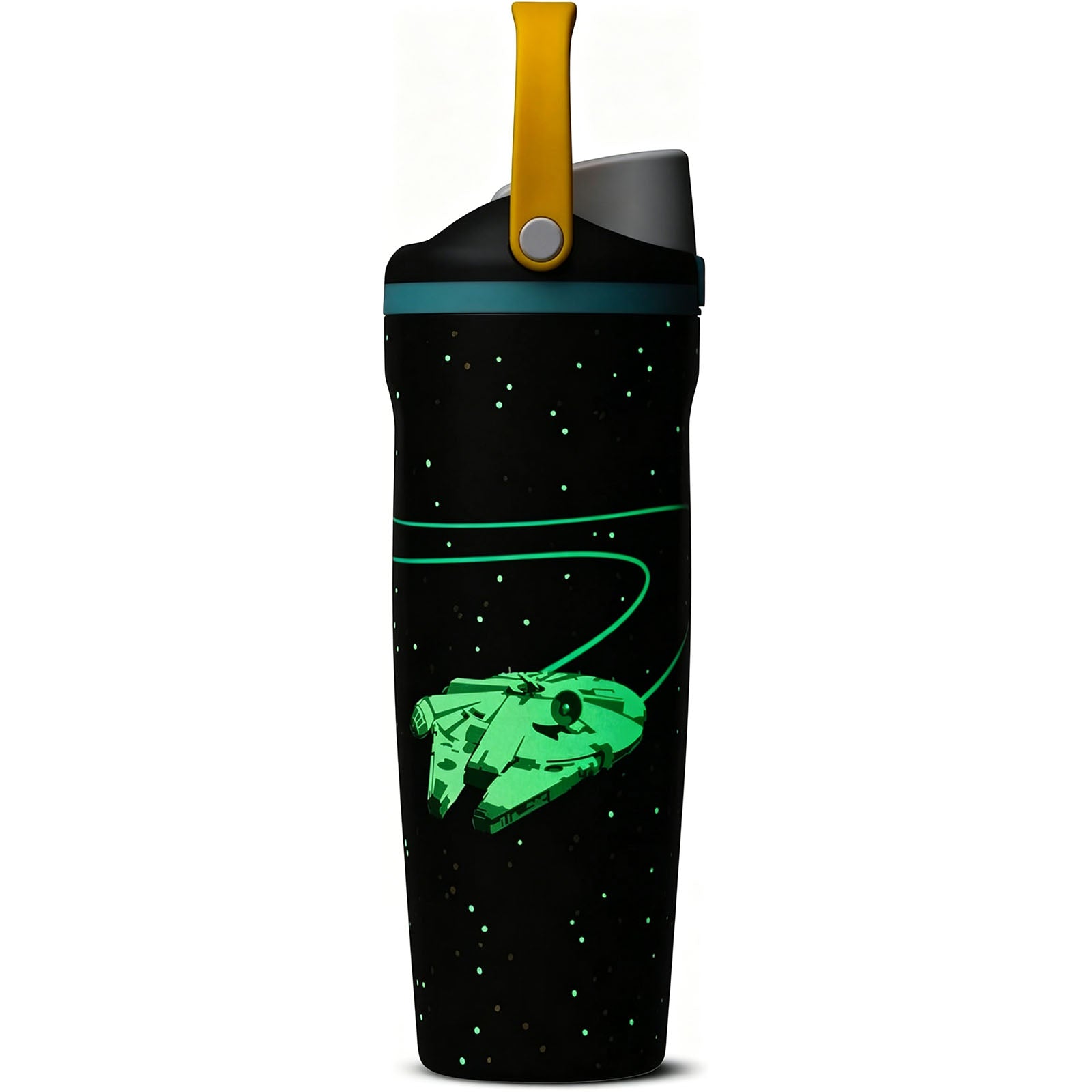 30oz StarWars FreeSip Sway Insulated Stainless Steel Water Bottle with Two-Way Spout, Built-In Straw and Bucket Handle, School, and Sports, 30oz, BPA Free, Leak Proof, Millennium Falcon