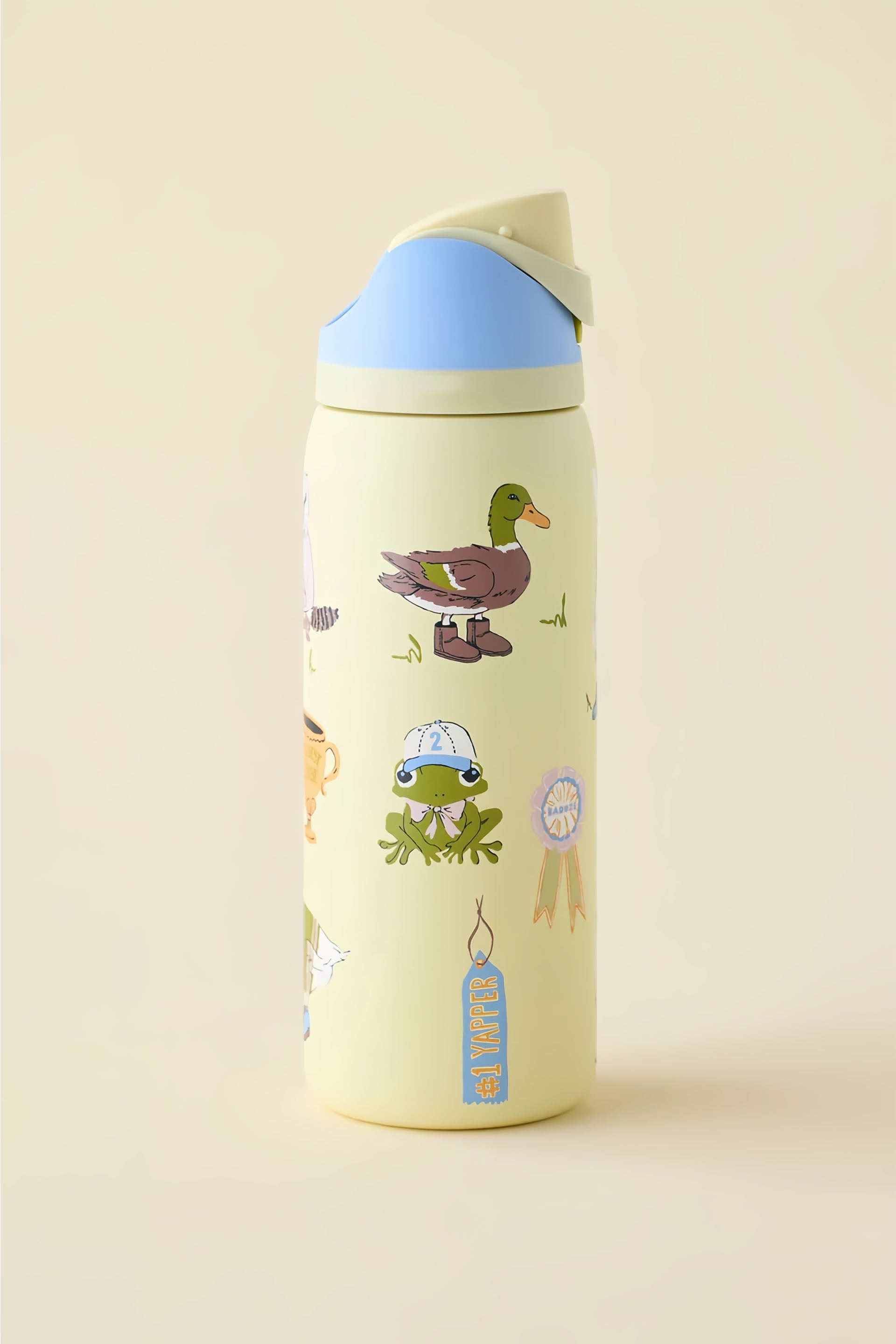 32 oz Exclusive Print Party Animals FreeSip Insulated Stainless Steel Water Bottle for Sports and Travel, BPA-Free