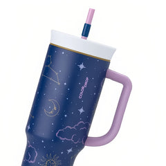 40oz Color Drop Out of Orbit Insulated Tumbler with Straw - Blue and Purple for Sports and Travel, BPA-Free