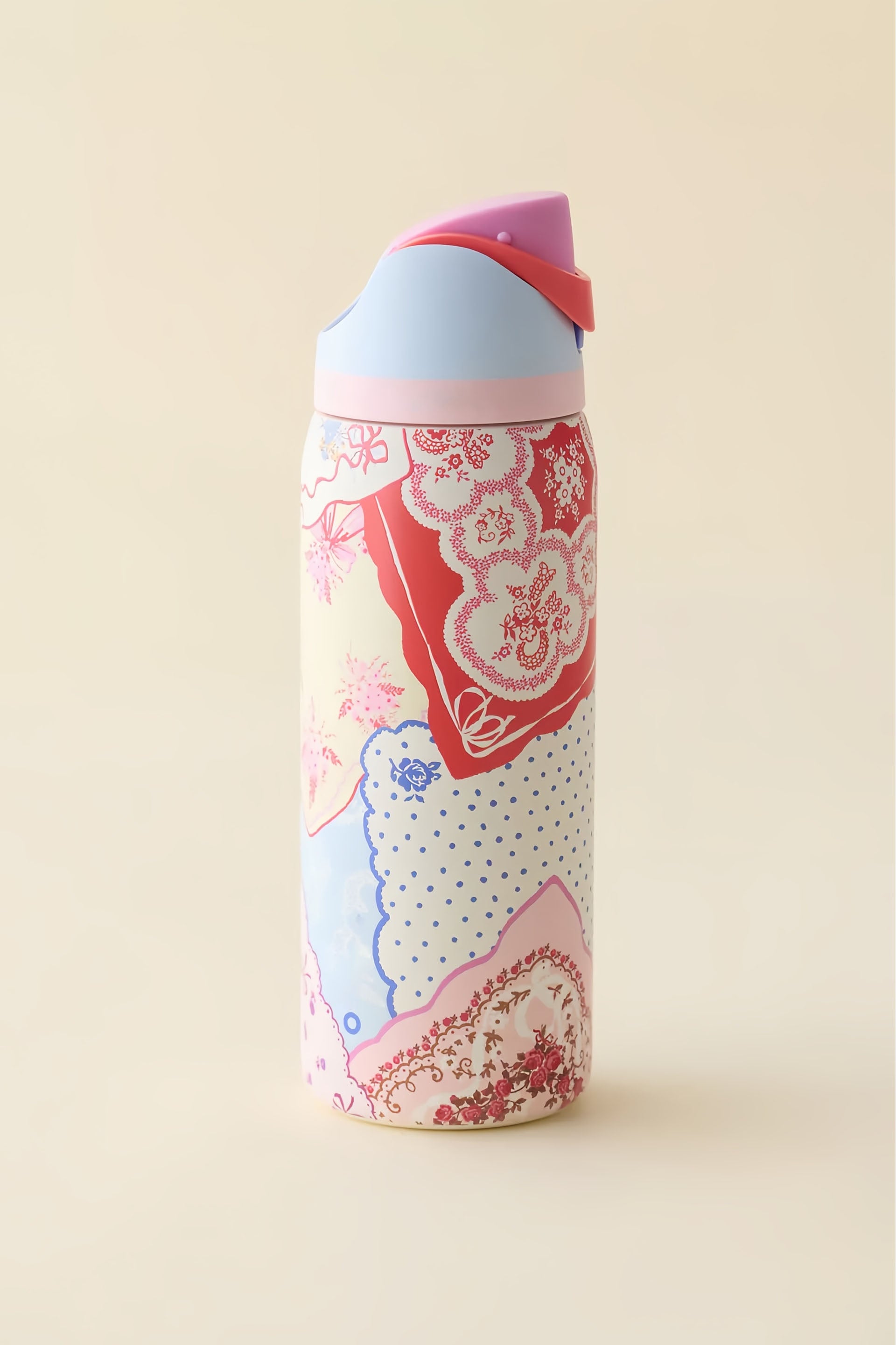 32 oz Exclusive Hankies Print FreeSip Insulated Stainless Steel Water Bottle for Sports and Travel, BPA-Free