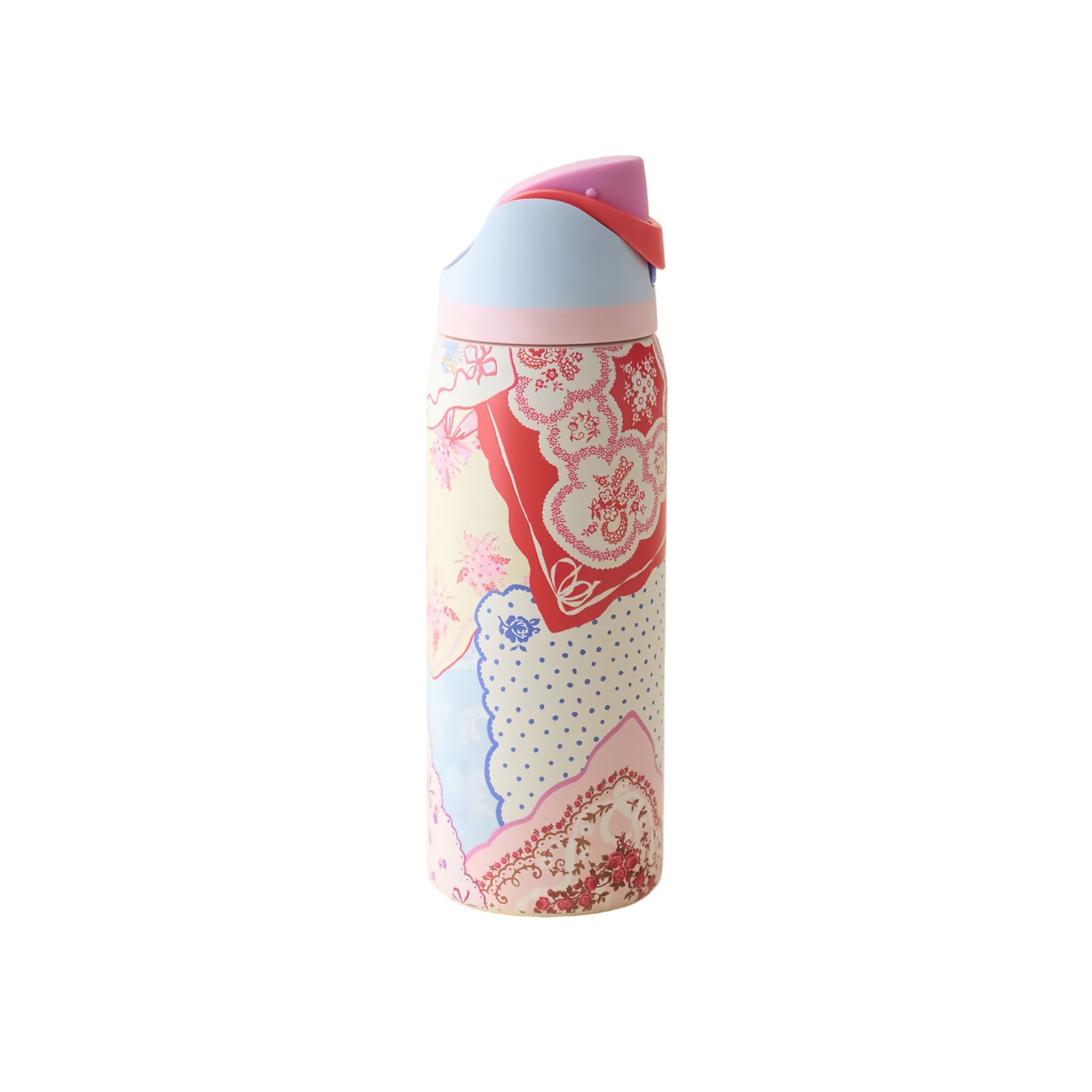 32 oz Exclusive Hankies Print FreeSip Insulated Stainless Steel Water Bottle for Sports and Travel, BPA-Free