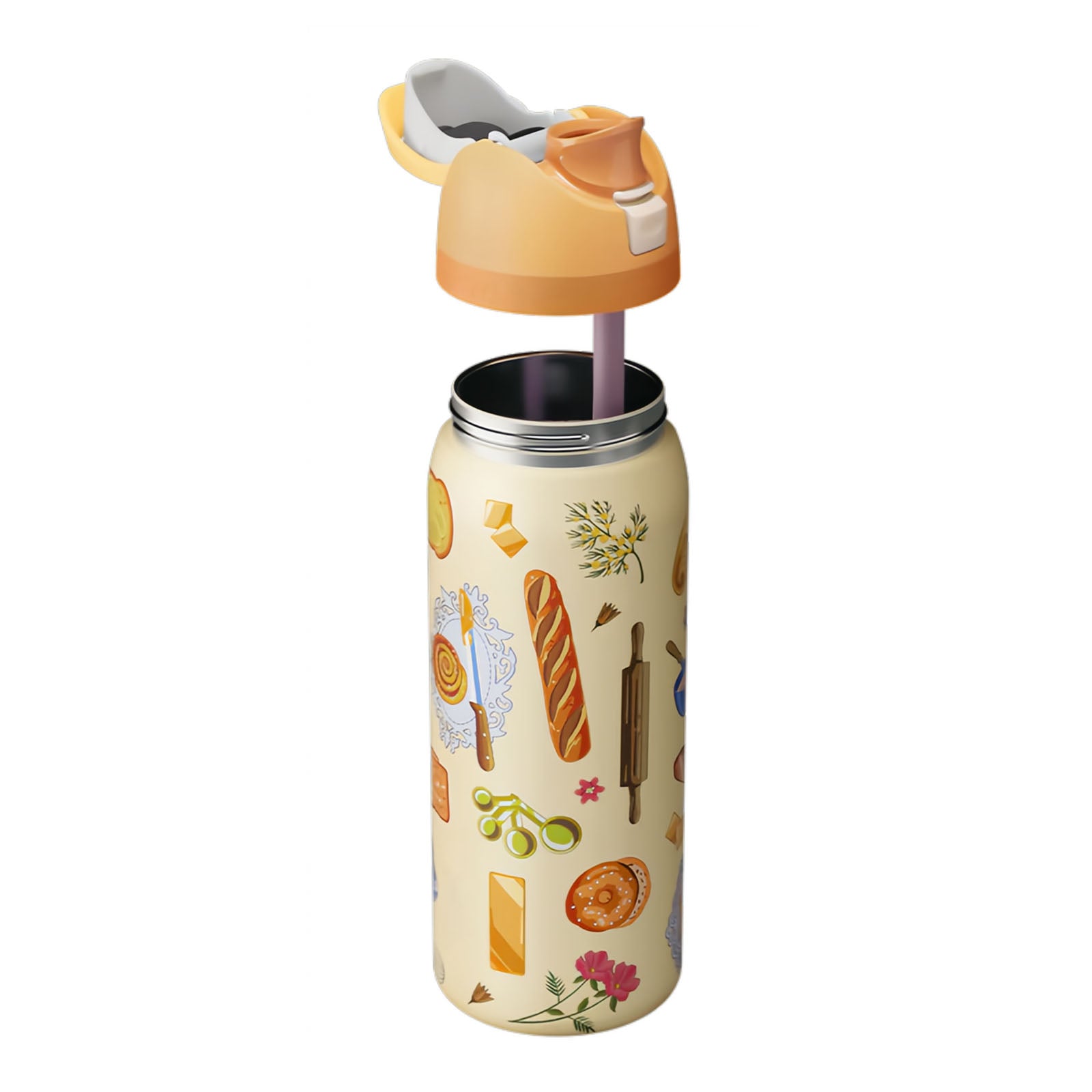32oz Brunch Bunch Color Drop Limited Edition Flip-Straw Water Bottle for Daily Hydration, Travel & Everyday Use