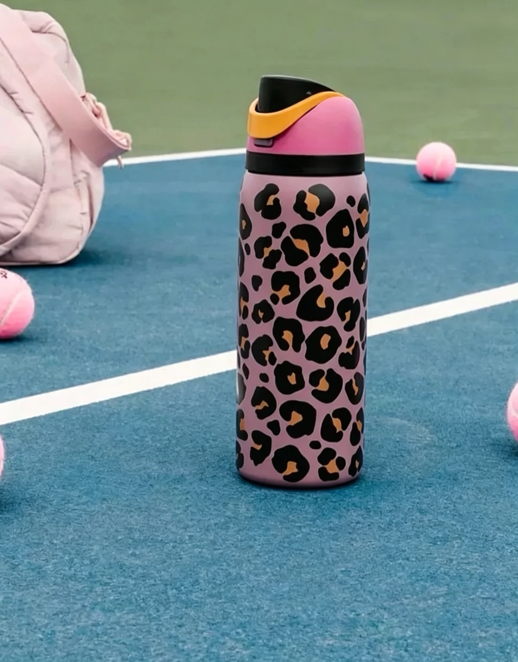 32oz Jungle Stroll FreeSip Insulated Stainless Steel Water Bottle for Sports and Travel, BPA-Free