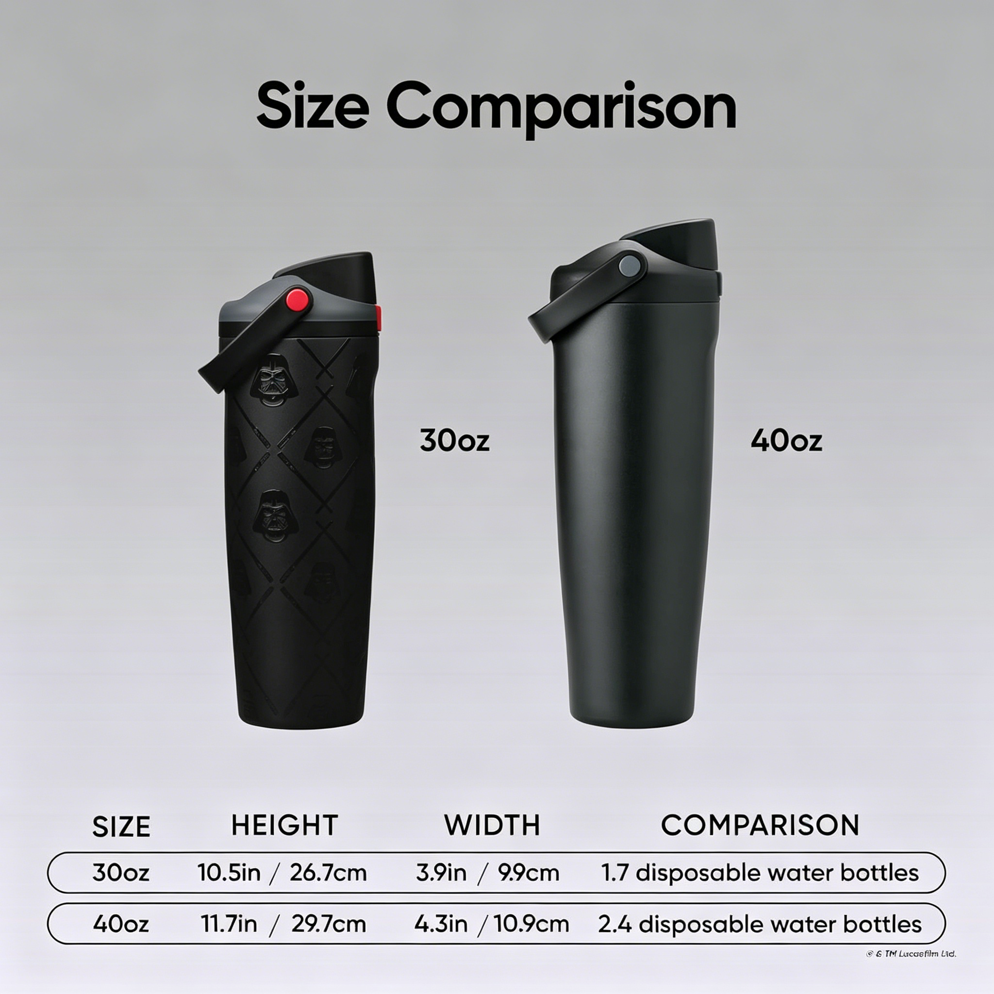 StarWars FreeSip Sway Insulated Stainless Steel Water Bottle, Made for Travel, School, and Sports, 30oz, BPA Free, Leak Proof, Darth Vader