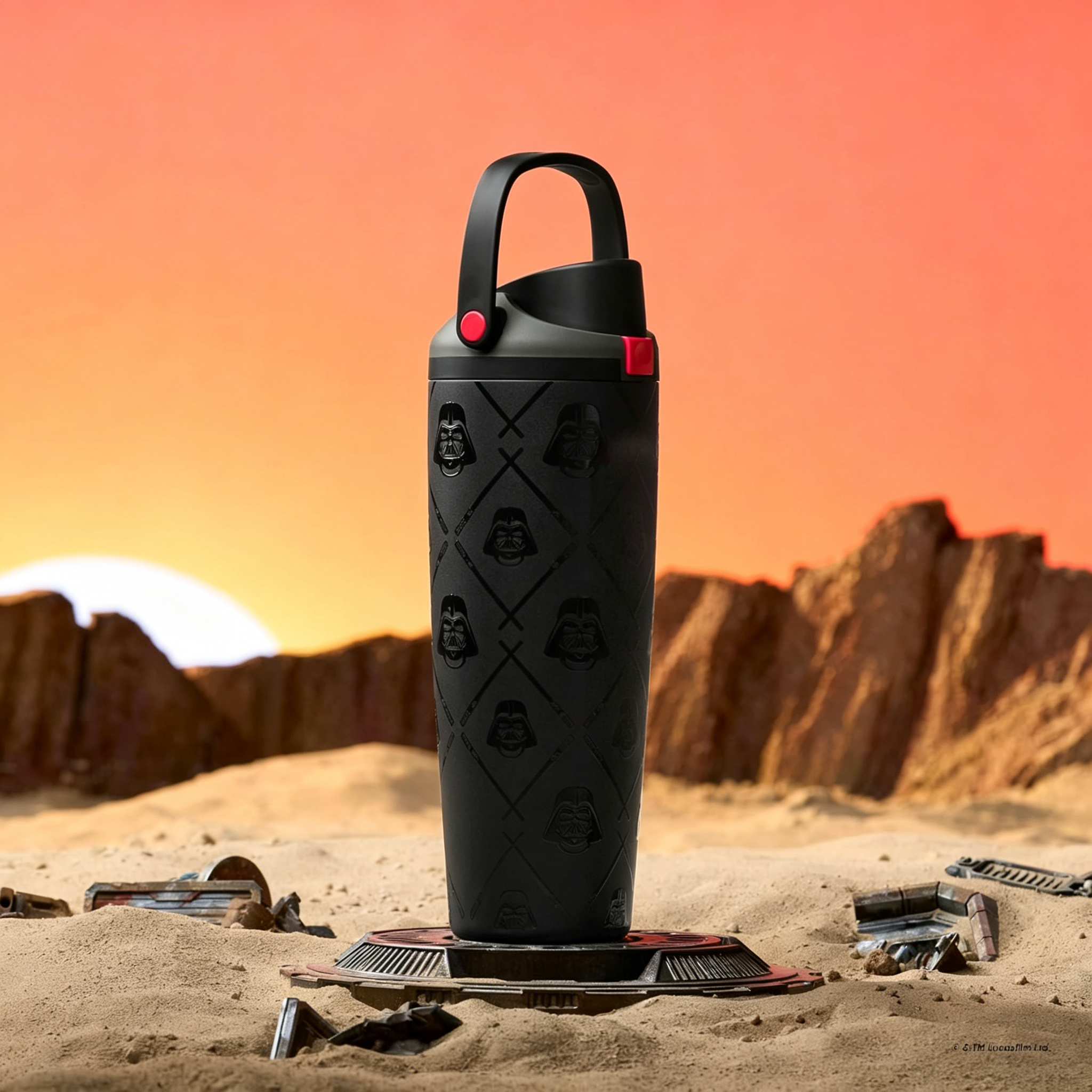 StarWars FreeSip Sway Insulated Stainless Steel Water Bottle, Made for Travel, School, and Sports, 30oz, BPA Free, Leak Proof, Darth Vader